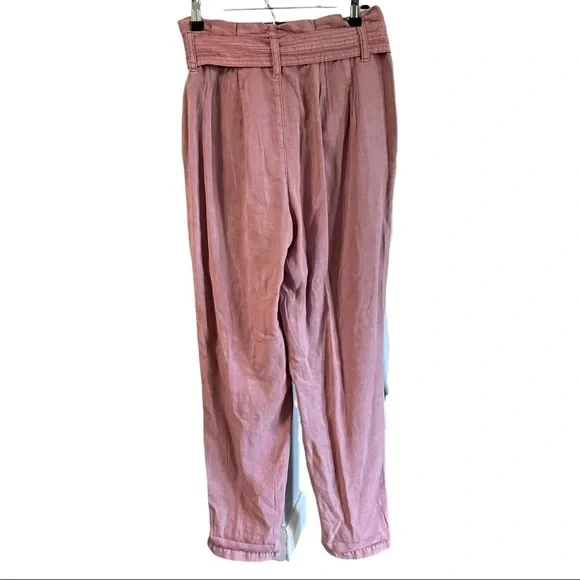 American Eagle High Waisted Pink Paperbag Pants Size 4 - Picture 5 of 11